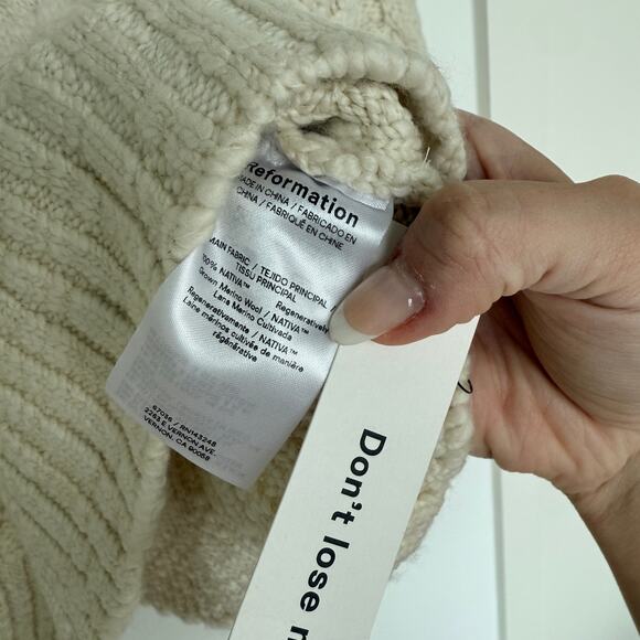 New Reformation Haven Chunky Cable Knit Sweater - Picture 4 of 5